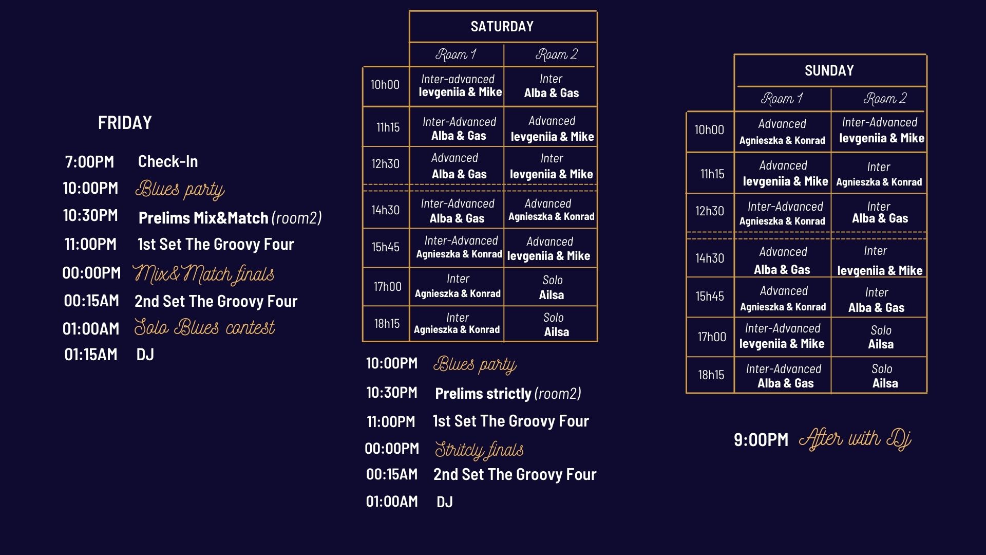 Dipping Blues schedule.