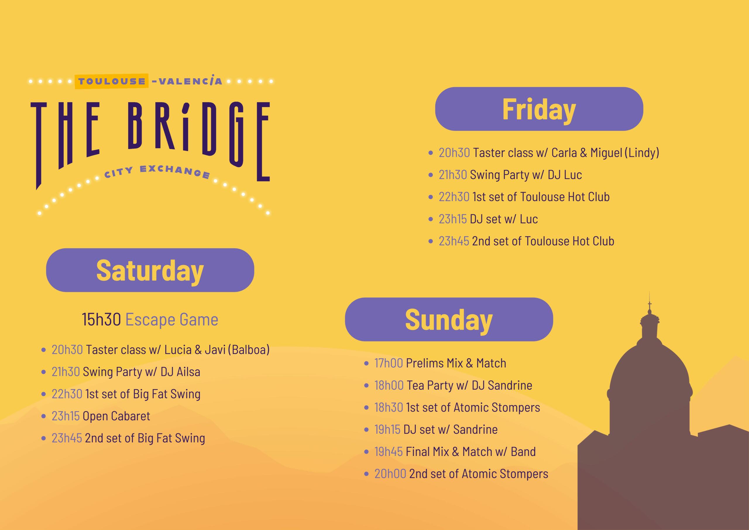 studiohop-festival-thebridgecityexchange-schedule Schedule for the bridge city exchange