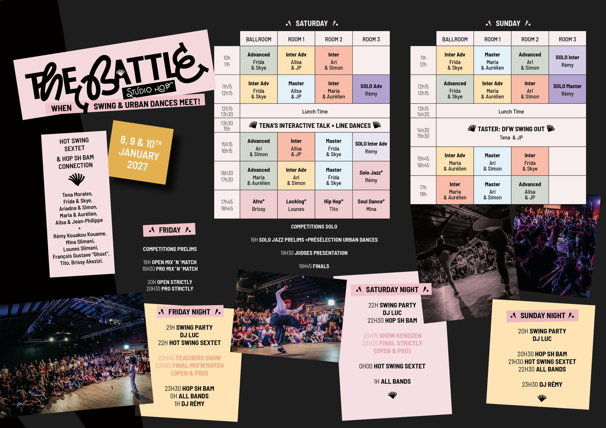 studiohop-festival-thebattle-schedule. Schedule for the Battle 2027